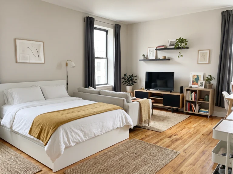 Studio Bed And Couch Layout Ideas