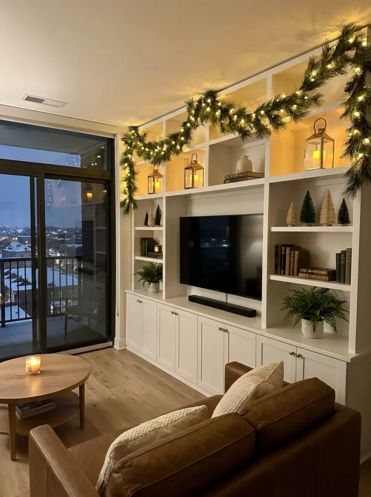  Christmas Living Room Shelf and Bookcase Decor