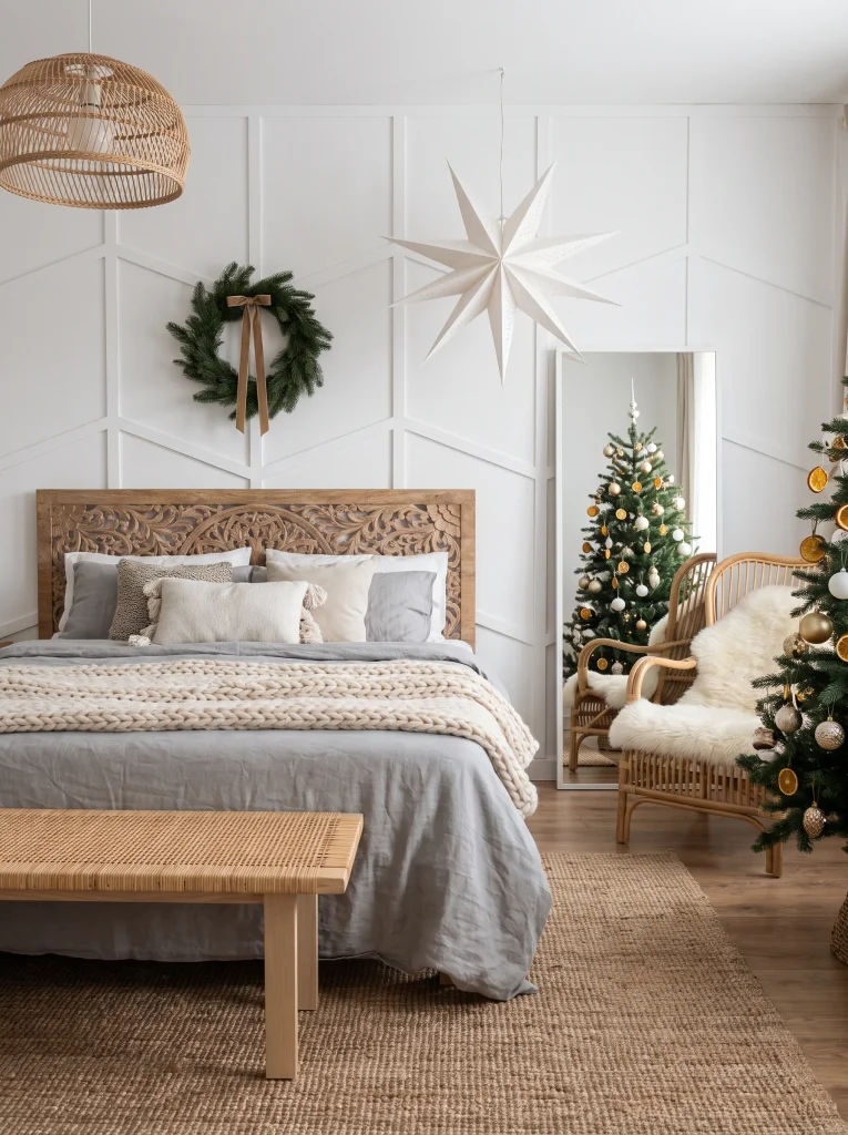 Boho Christmas Bedroom Decor