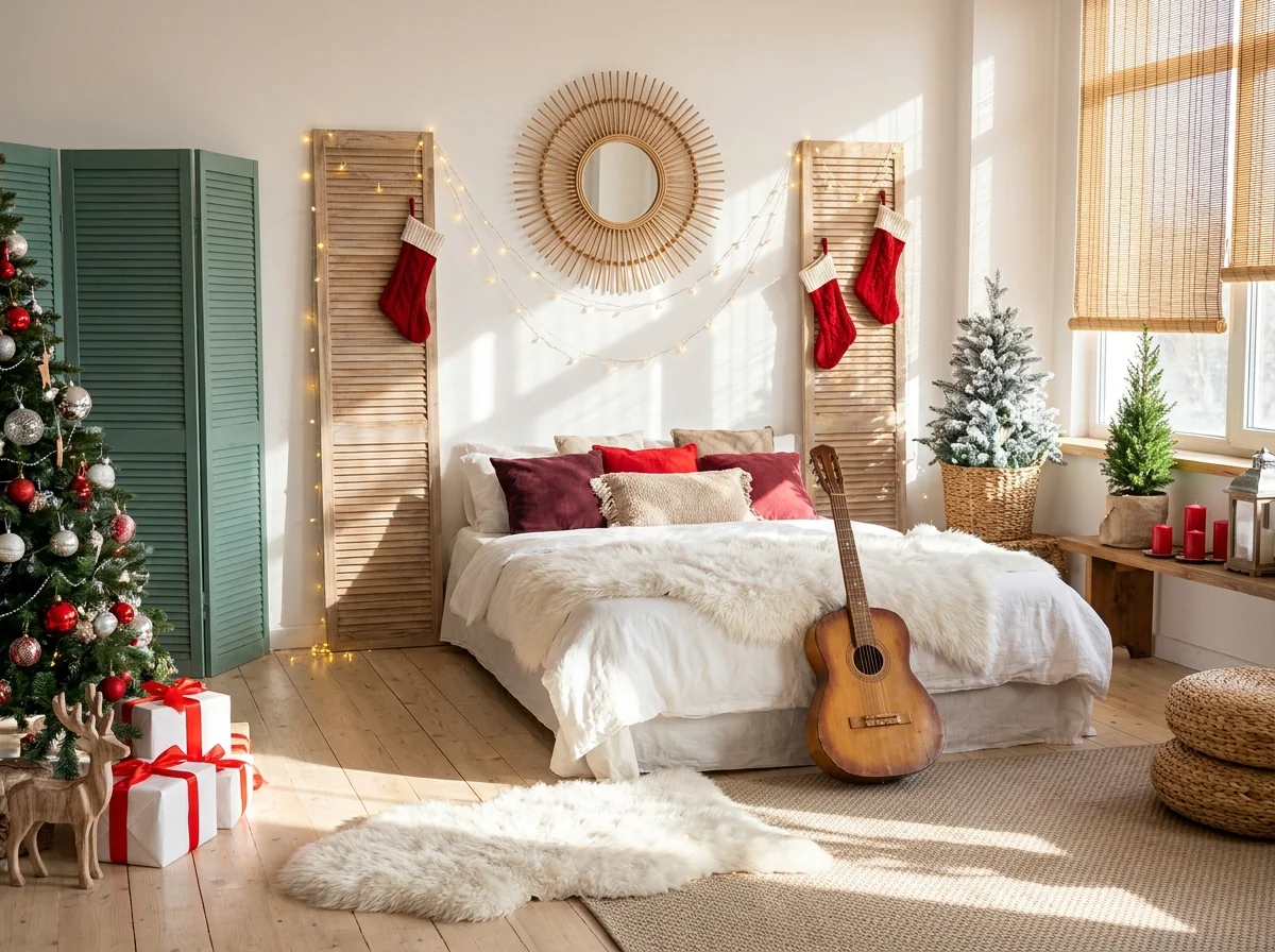Boho Christmas Bedroom Decor
