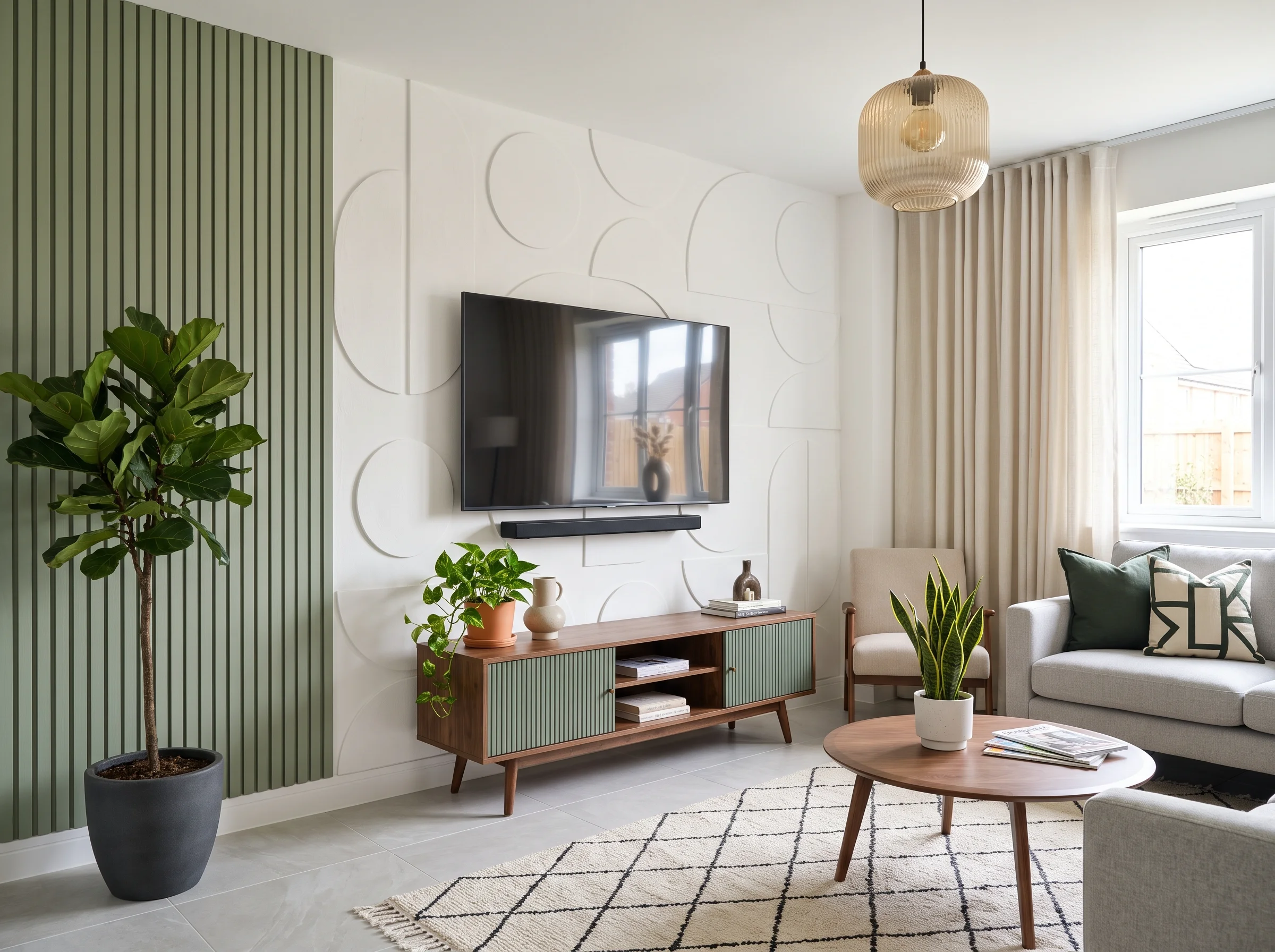 Mid-Century Modern TV Wall Ideas for Small Rooms