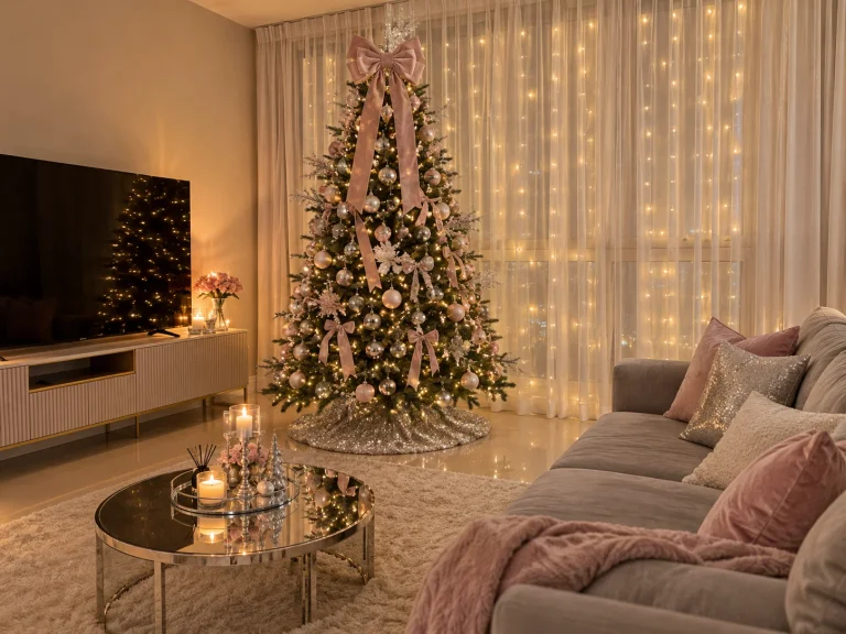 Pink and Silver Christmas Tree Ideas