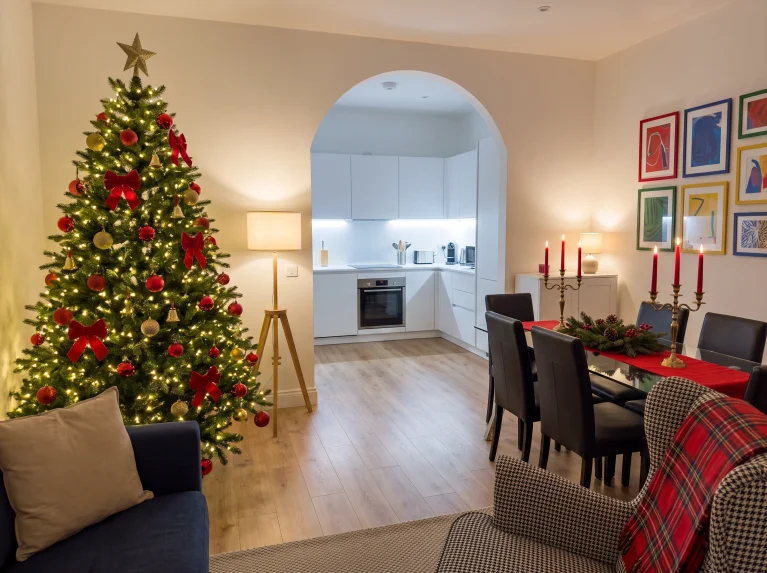 Traditional Christmas Living Room